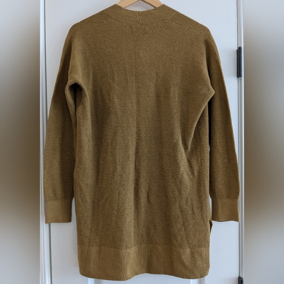 NWT Banana Republic Organic Cotton Hemp Dry Mustard Open Front Knit Cardigan - Picture 9 of 15